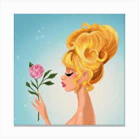 Pink Rose Pinup – Art Print Canvas Print