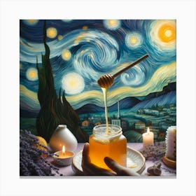 Honey And Starry Night Canvas Print