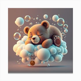 Teddy Bear Sleeping Canvas Print