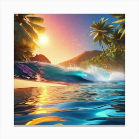 Sunset At The Beach 49 Canvas Print