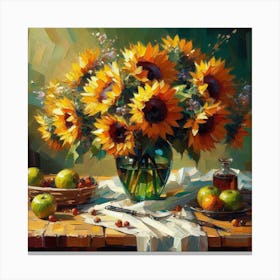 Sunflowers In A Vase Canvas Print