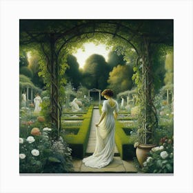 Lady In A Garden 1 Canvas Print