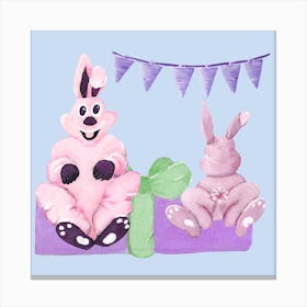 Sweet Easter Party Square Canvas Print
