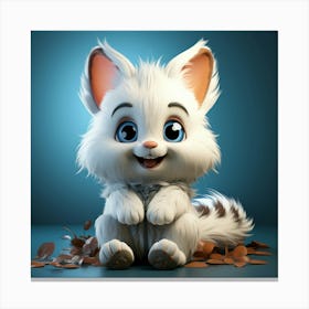 Cute White Cat 2 Canvas Print