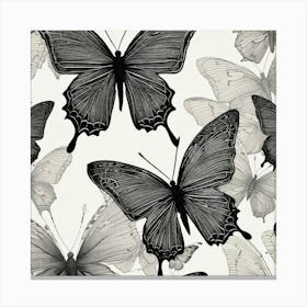 Black And White Butterflies 11 Canvas Print