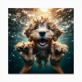 Underwater Dog Portrait Canvas Print