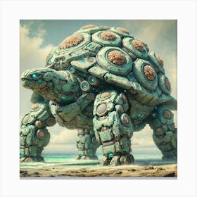 A High Tech Sci Fi Depiction Of A Massive Heavy Kaiju Canvas Print