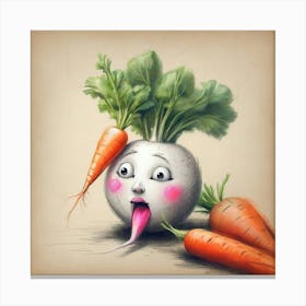 Carrot Face 4 Canvas Print