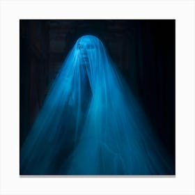 Spirit Trapped Screaming Partially Visible Through A Delicate Translucent Veil Ethereal Essence (7) Canvas Print