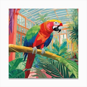 David Hockney Style: Parrot in Palm House Series 4 Canvas Print