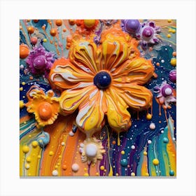 Abstract Flower Painting 1 Canvas Print