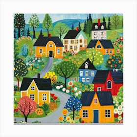 Kids Travel Illustration Oslo 2 Canvas Print