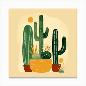 Rizwanakhan Simple Abstract Cactus Non Uniform Shapes Petrol 56 Canvas Print