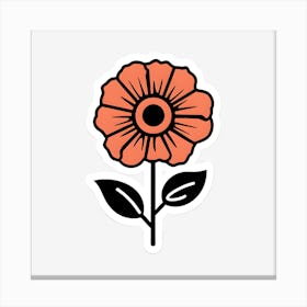 Flower Sticker Canvas Print