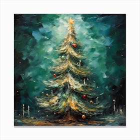 Radiant Pines in Retro Reverie Canvas Print
