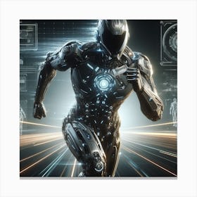 Futuristic Man Running 32 Canvas Print