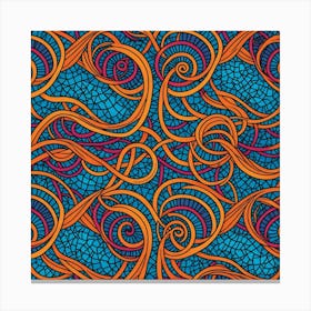 Seamless Pattern With Swirls Canvas Print