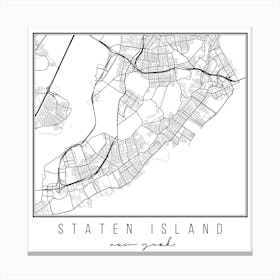 Staten Island New York Street Map Canvas Print
