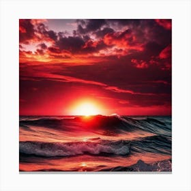 Sunset Over The Ocean 198 Canvas Print