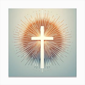 Cross With Sunburst Canvas Print