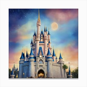 Cinderella Castle Art Print 3 Canvas Print