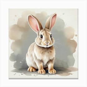 Rabbit Watercolor Painting 6 Canvas Print