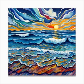 Sunset At The Beach 7 Canvas Print