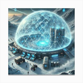 A Futuristic Sci Fi Depiction Of The Cryo Dome Safe Zone Canvas Print