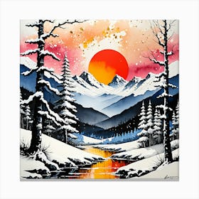 Winter Sunset Canvas Print