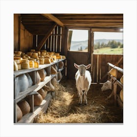 Goat In A Barn Canvas Print