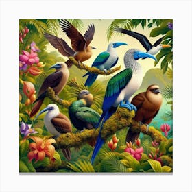 Birds In The Jungle Canvas Print