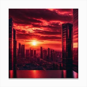 Sunset Over The City Canvas Print