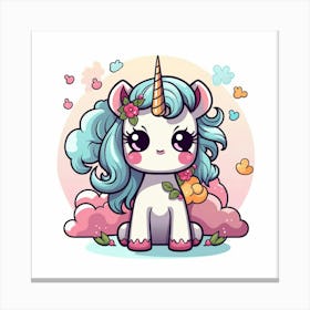 Cute Unicorn 233 Canvas Print