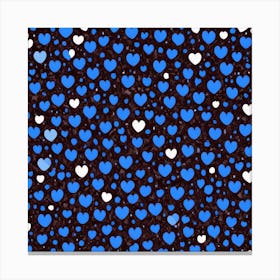 Blue And White Hearts Canvas Print