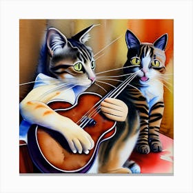 Cat Musicians Canvas Print