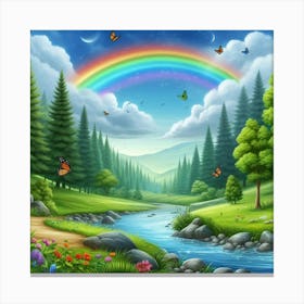 Rainbow In The Forest 1 Canvas Print