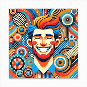 Man With A Colorful Head Canvas Print