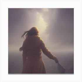 Woman In A Yellow Coat Canvas Print