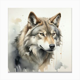 Default Create A Simple Watercolor Of A Wolf Using Neutral And 3 Canvas Print