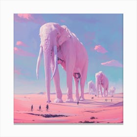 Elephants In The Desert Canvas Print