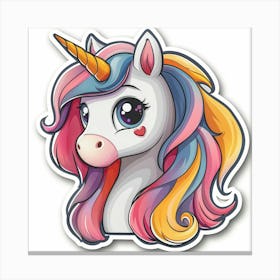 Unicorn Sticker 33 Canvas Print