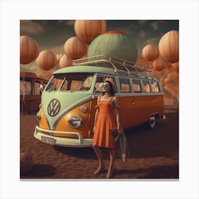 Vw Bus And Balloons 1 Canvas Print