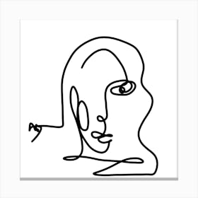 Minimalist Portrait Of A Woman Canvas Print