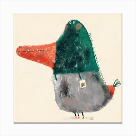 Duck With Rainbow Tote Bag Square Canvas Print