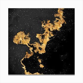 100 Nebulas in Space with Stars Abstract in Black and Gold n.056 Canvas Print