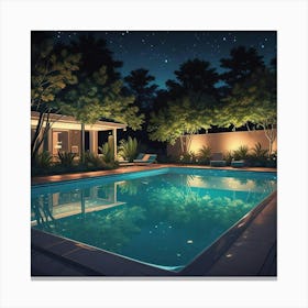 Swimming Art Print (35) Canvas Print