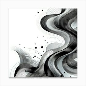 Abstract Black And White Wave 1 Canvas Print