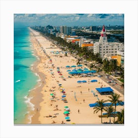 Summer Vibes Aerial Miami Beach (4) Canvas Print