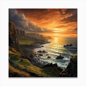 Sunset On The Highlands Canvas Print