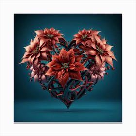 Heart Of Poinsettias Canvas Print
